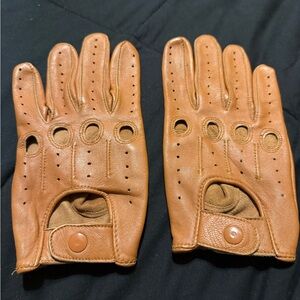 Men's Tan Leather Driving Gloves